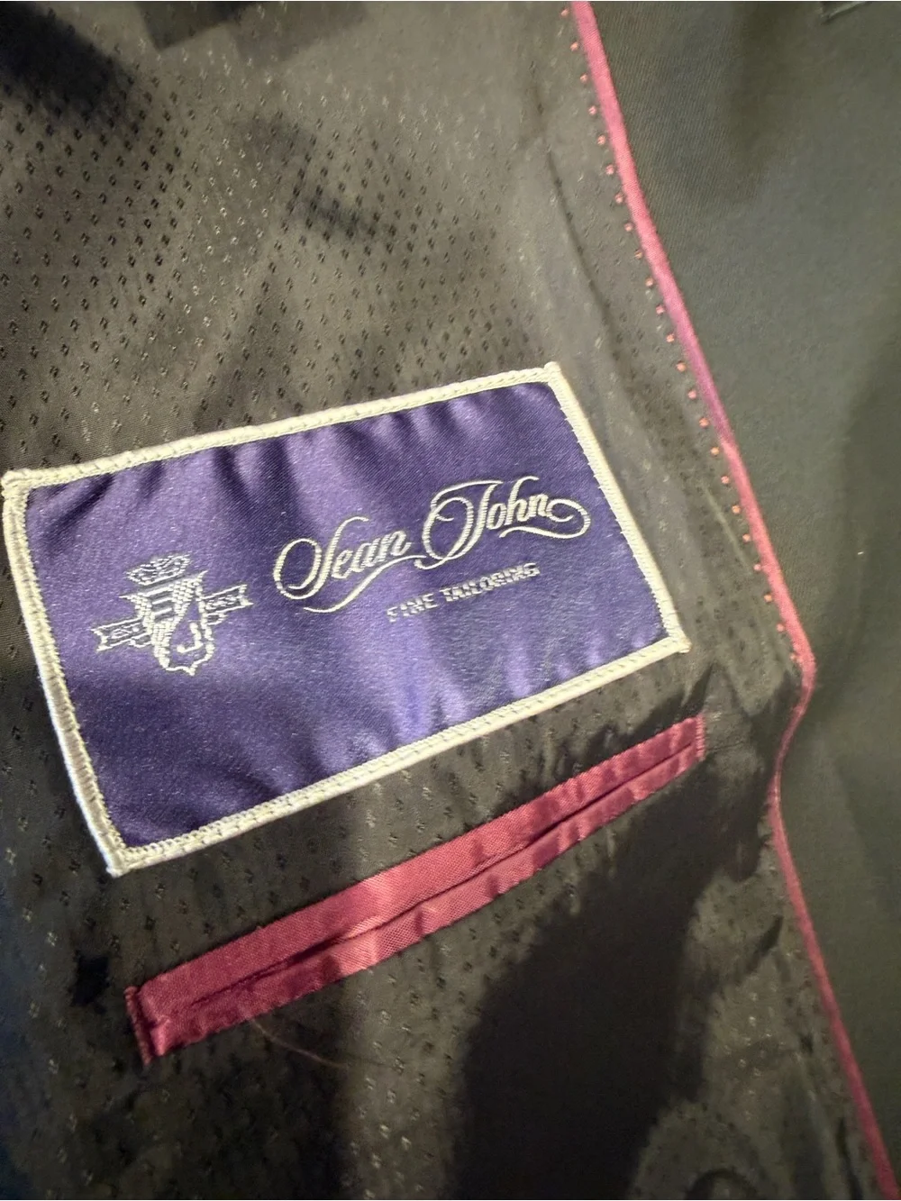 Sean John Black Double-Breasted Men's Suit Jacket